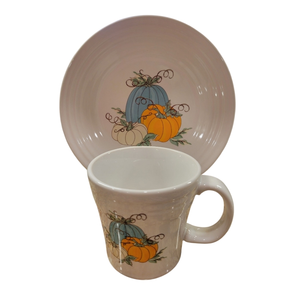 Fiesta Pumpkin Trio Tapered Mug and  Lumcheon Plate Set